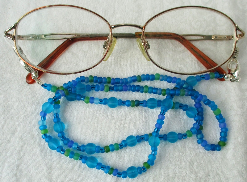 Light Blue Beaded Eyeglass Chain Juicybeads Jewelry