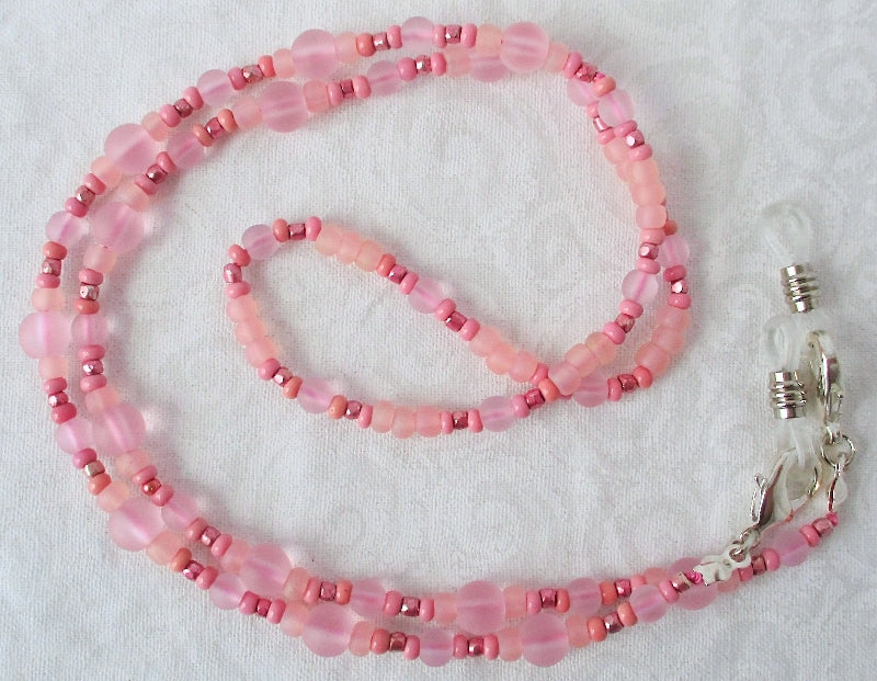 Light Pink Beaded Eyeglass Chain - juicybeads jewelry