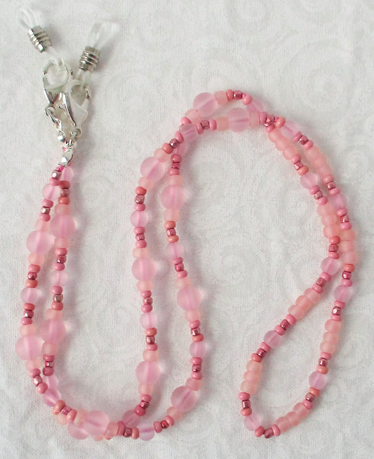 Light Pink Beaded Eyeglass Chain - juicybeads jewelry