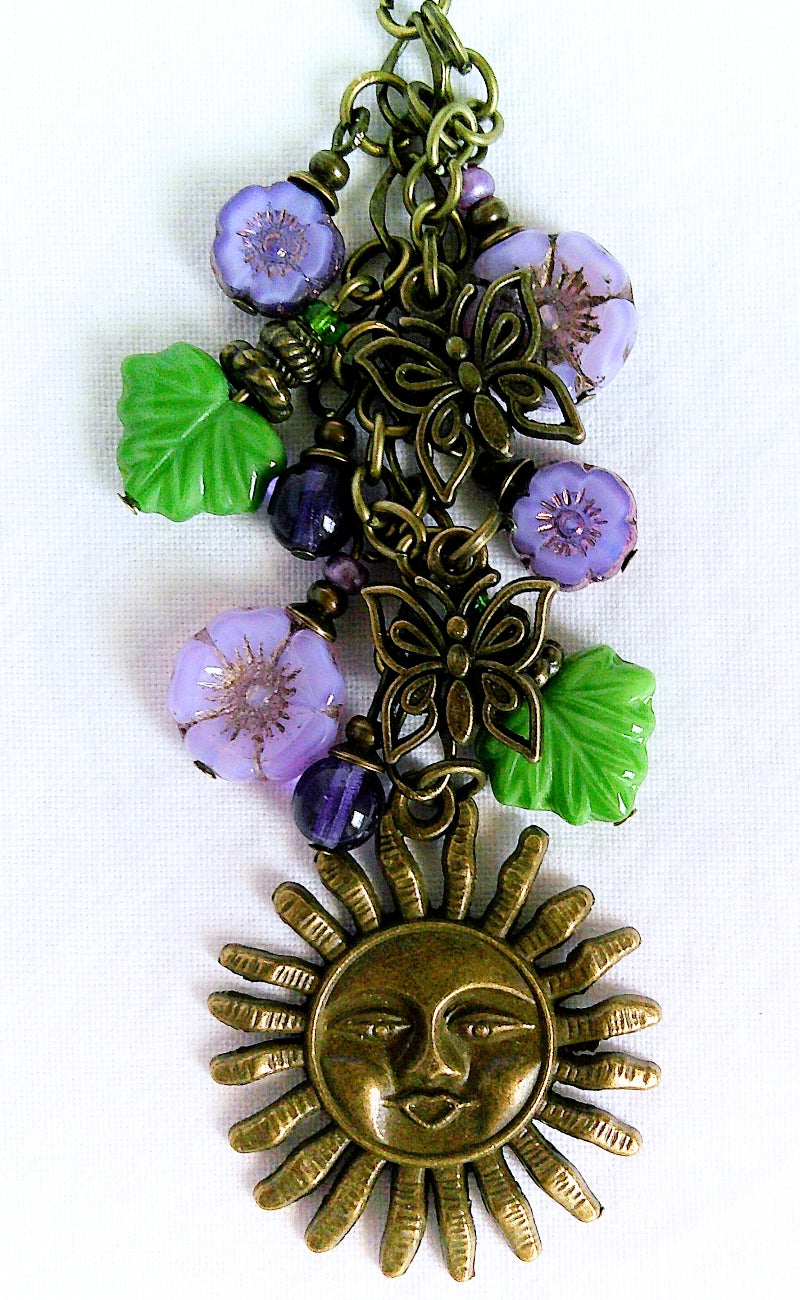 Light Purple Flower Beaded Purse Charm - Juicybeads Jewelry