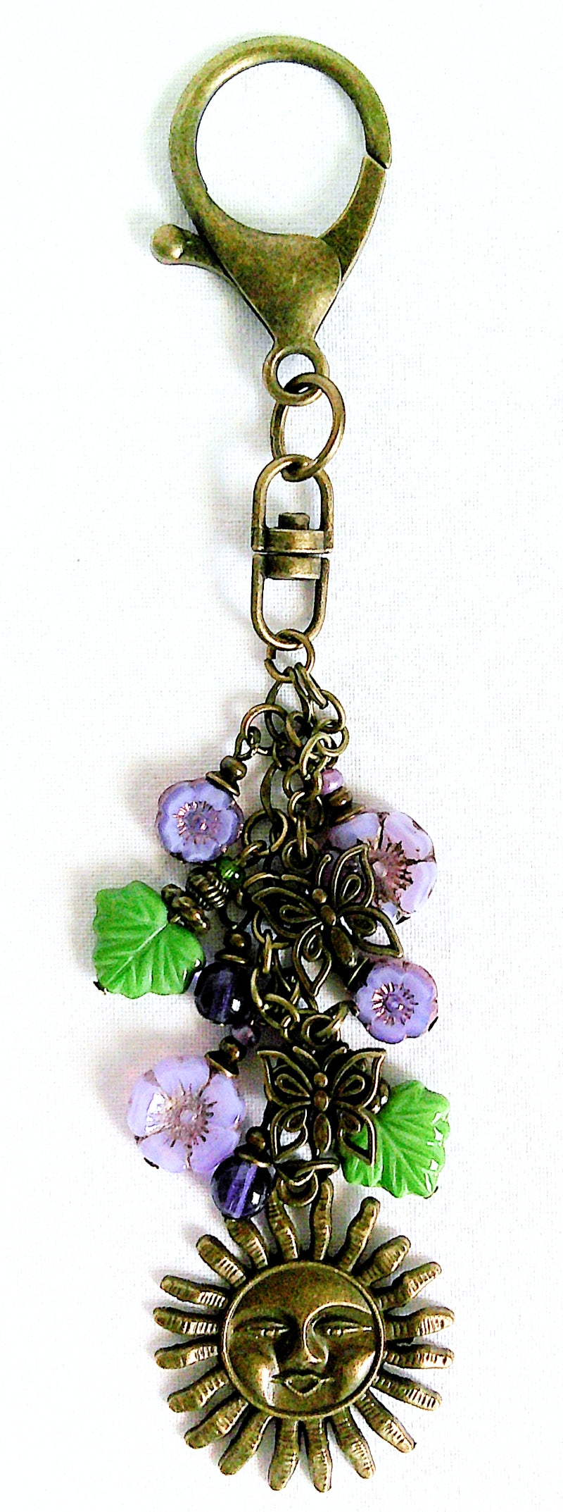 Light Purple Flower Beaded Purse Charm - Juicybeads Jewelry