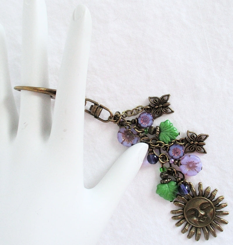 Light Purple Flower Beaded Purse Charm - Juicybeads Jewelry