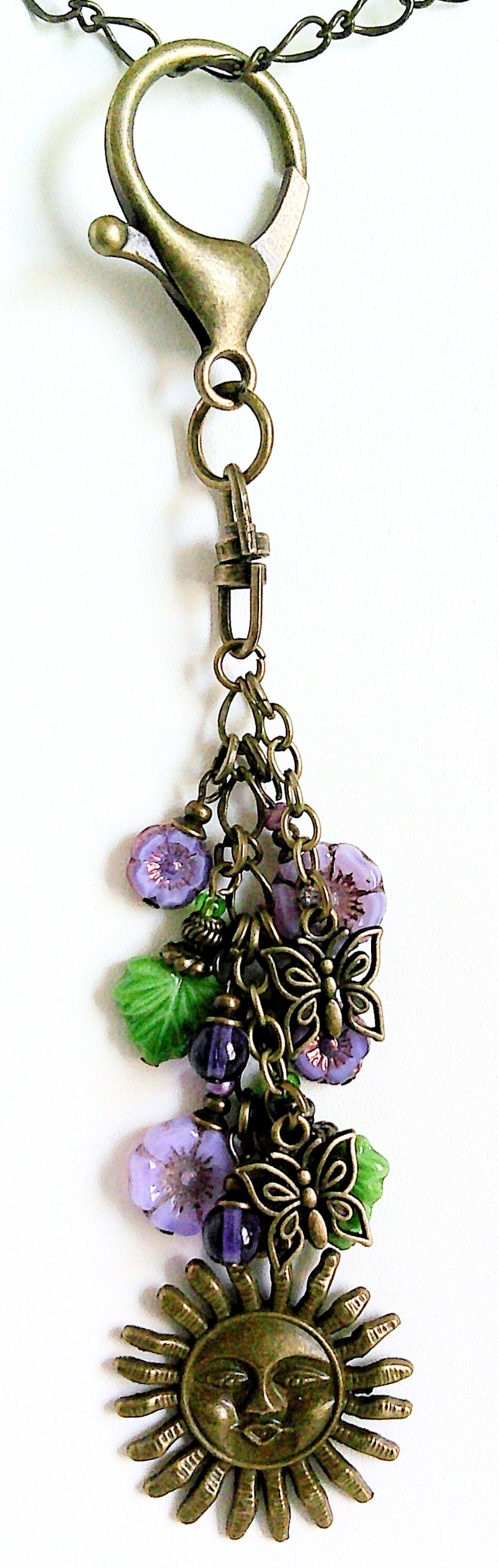 Light Purple Flower Beaded Purse Charm - Juicybeads Jewelry