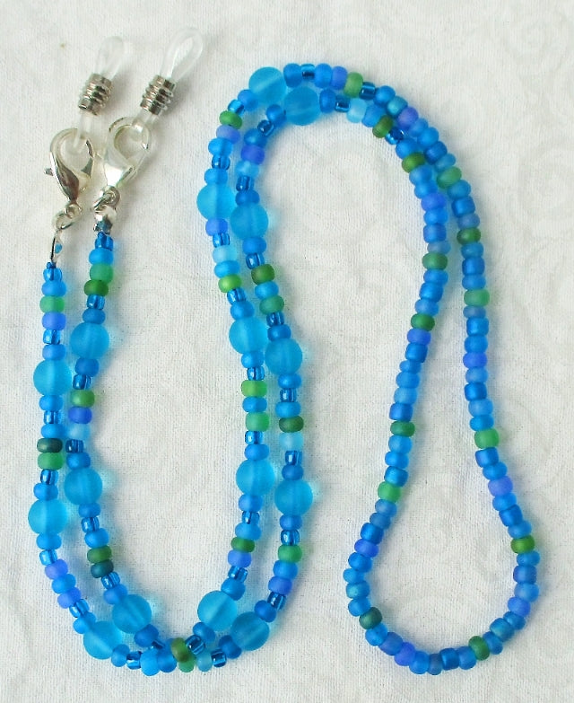 Light Blue Beaded Eyeglass Chain - Juicybeads Jewelry