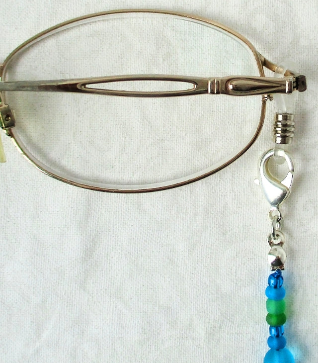 Light Blue Beaded Eyeglass Chain - Juicybeads Jewelry