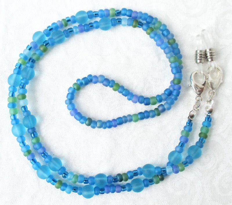 Light Blue Beaded Glasses Chain - Juicybeads Jewelry