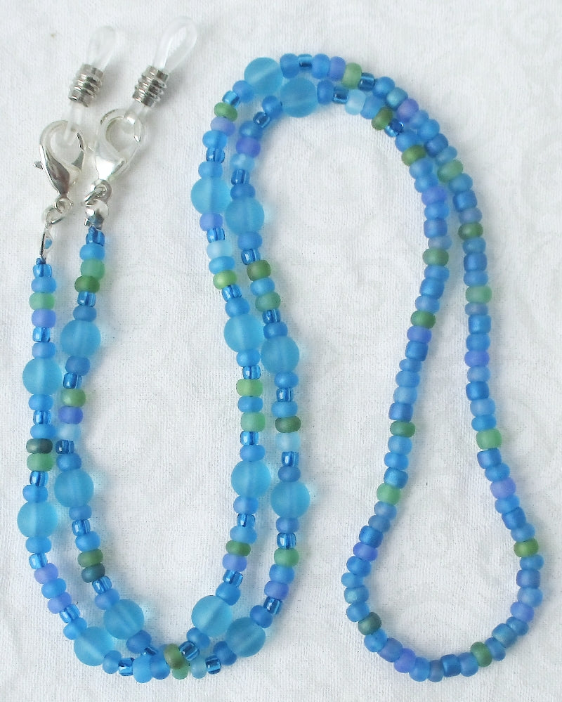 Light Blue Beaded Glasses Chain - Juicybeads Jewelry