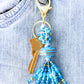 Light Blue Beaded Keychain - Juicybeads Jewelry
