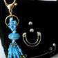 Light Blue Beaded Keychain - Juicybeads Jewelry