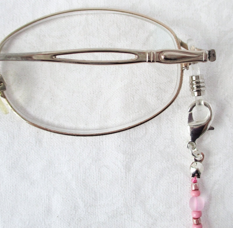 Light Pink Beaded Eyeglass Chain - juicybeads jewelry