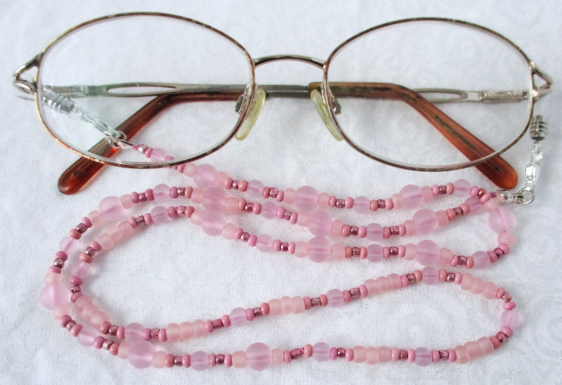 Light Pink Beaded Eyeglass Chain - juicybeads jewelry