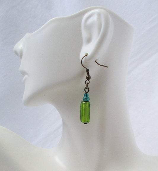 Lime Green Dangle Earrings - Juicybeads Jewelry