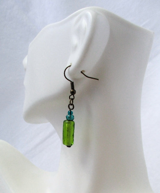 Lime Green Dangle Earrings - Juicybeads Jewelry