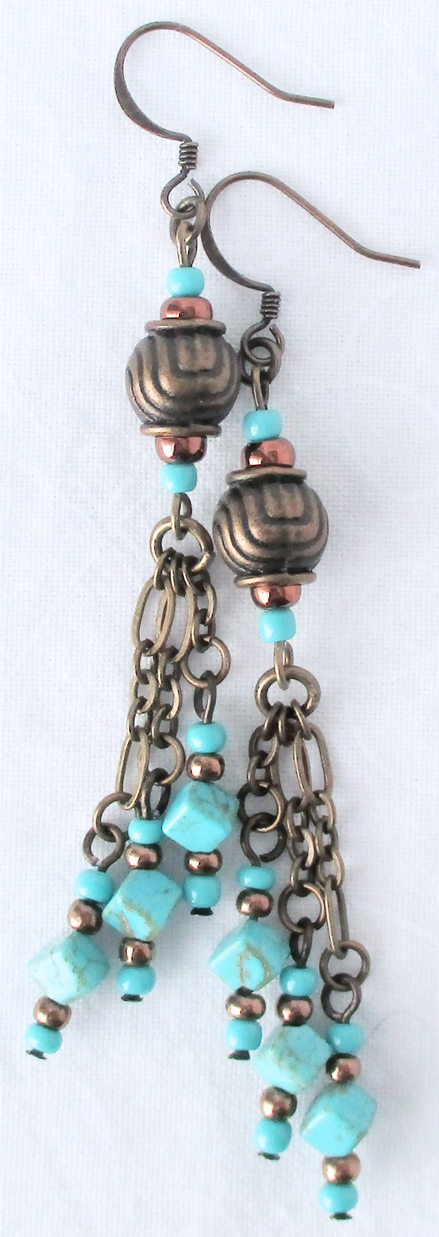Magnesite Chain Earrings - Juicybeads Jewelry