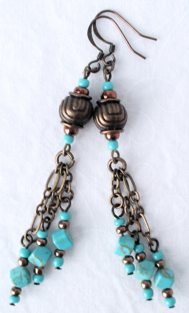 Magnesite Chain Earrings - Juicybeads Jewelry