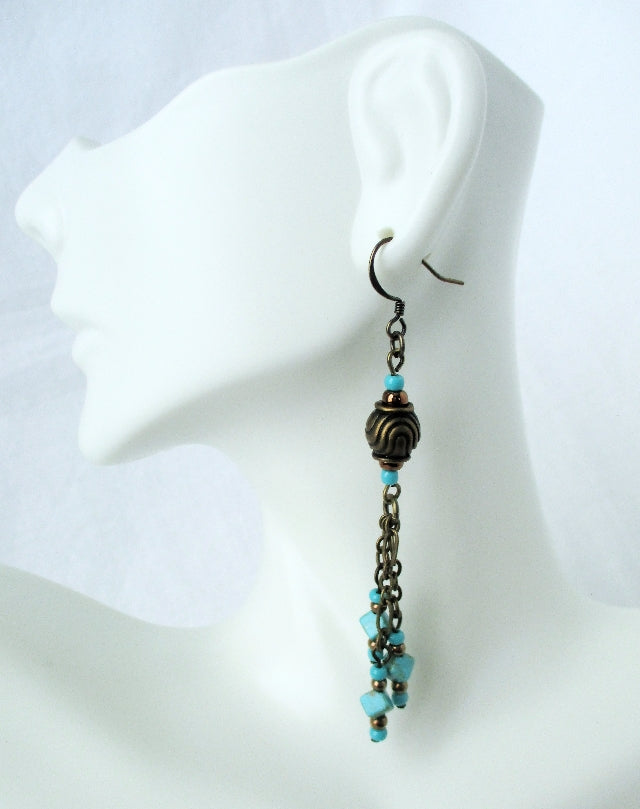 Magnesite Chain Earrings - Juicybeads Jewelry