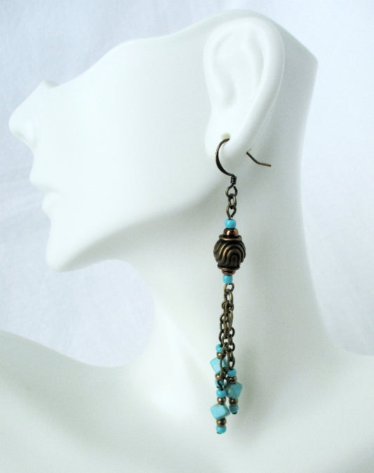 Magnesite Chain Earrings - Juicybeads Jewelry