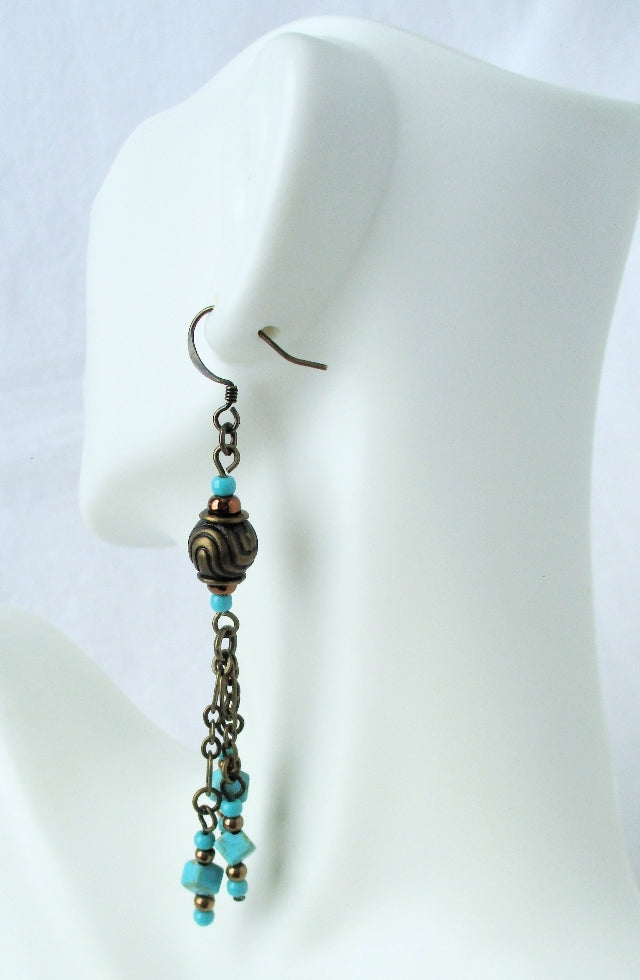 Magnesite Chain Earrings - Juicybeads Jewelry