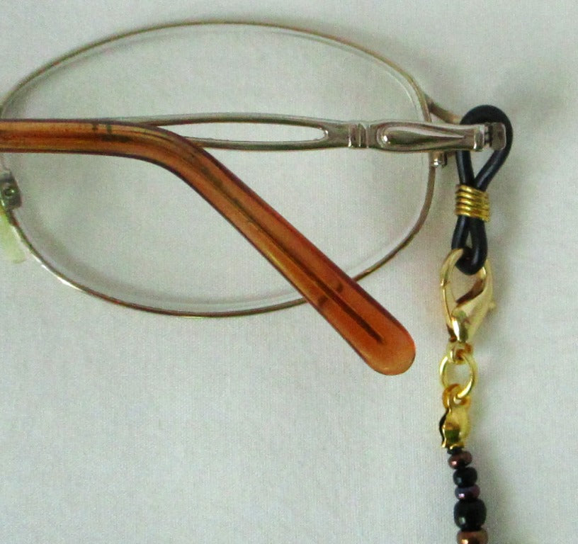 metallic brown beaded eyeglass chain - juicybeads jewelry