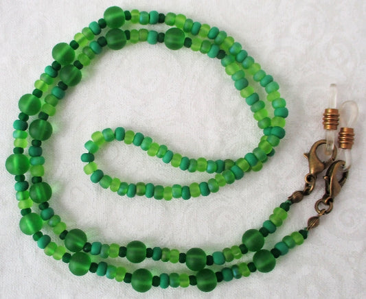 Mixed Green Beaded Eyeglass Chain - juicybeads jewelry