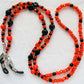 Mixed Orange Black Beaded Eyeglass Chain  - Juicybeads Jewelry