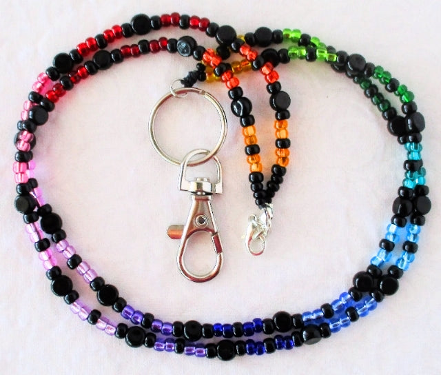 multicolor beaded lanyard - juicybeads jewelry