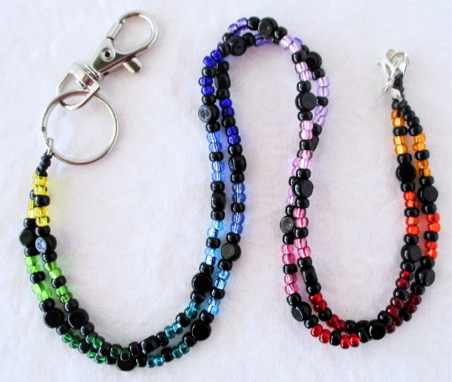 multicolor beaded lanyard - juicybeads jewelry