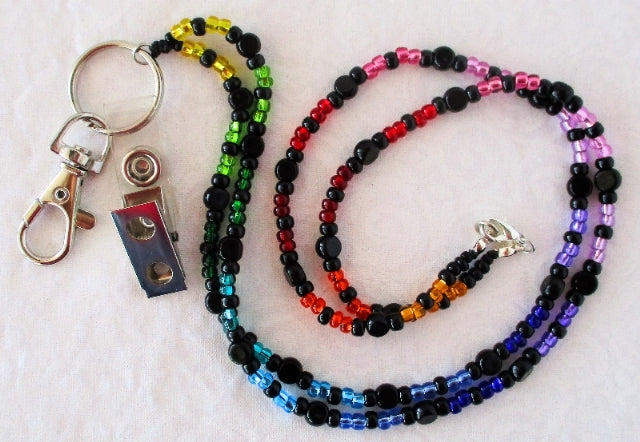 multicolor beaded lanyard - juicybeads jewelry
