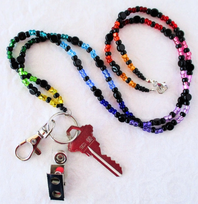 multicolor beaded lanyard - juicybeads jewelry