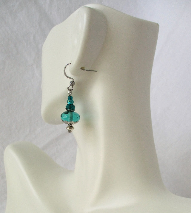 ocean green drop earrings juicybeads jewelry