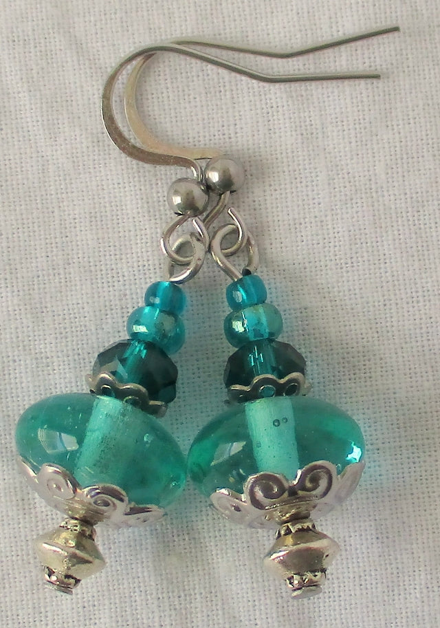 ocean green drop earrings juicybeads jewelry