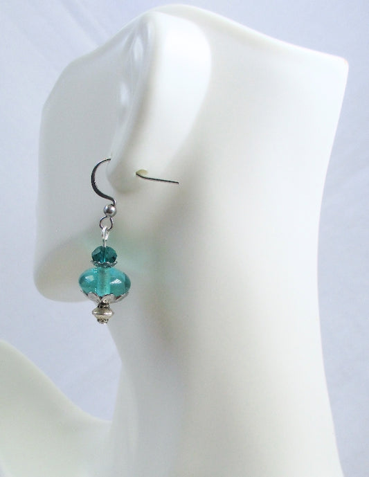 Ocean Green Dangle Earrings - Juicybeads Jewelry