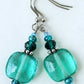 ocean green square earrings - juicybeads jewelry