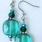 ocean green square earrings - juicybeads jewelry