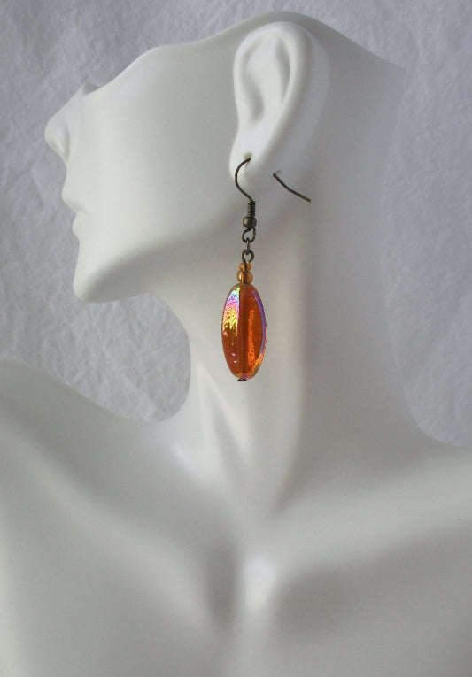 Orange Drop Earrings - Juicybeads Jewelry