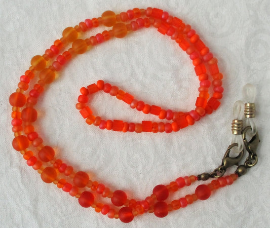 Orange Mix Beaded Eyeglass Chain - juicybeads jewelry