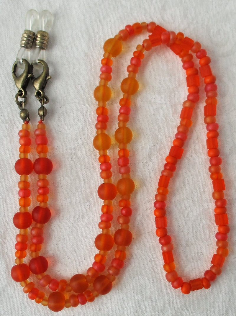 Orange Mix Beaded Eyeglass Chain - juicybeads jewelry