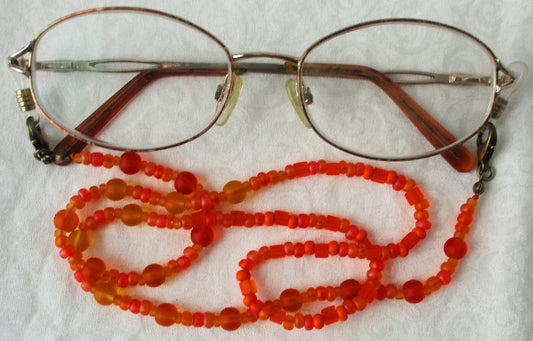 Orange Mix Beaded Eyeglass Chain - juicybeads jewelry