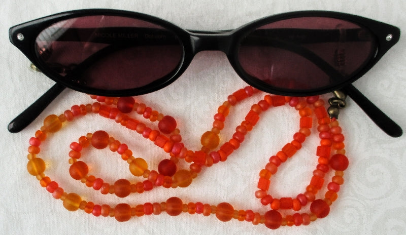 Orange Mix Beaded Eyeglass Chain - juicybeads jewelry