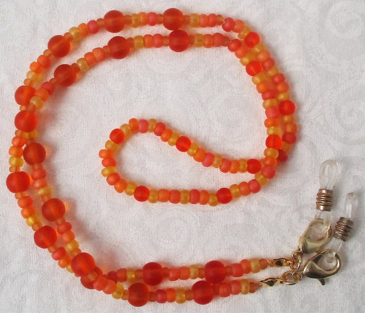 Orange Yellow Beaded Eyeglass Chain - Juicybeads Jewelry