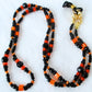 Black & Orange Beaded Eyeglass Chain - Juicybeads Jewelry
