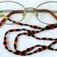 Black & Orange Beaded Eyeglass Chain - Juicybeads Jewelry