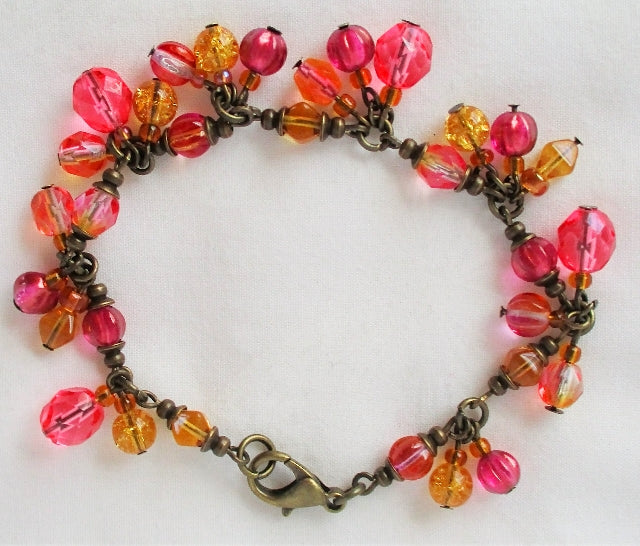 Pink Beaded Cluster Bracelet - Juicybeads Jewelry