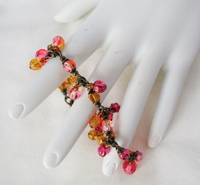 Pink Beaded Cluster Bracelet - Juicybeads Jewelry