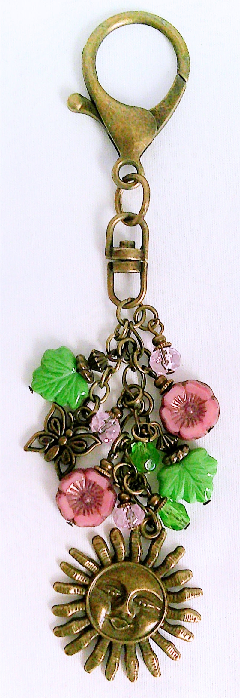 Pink Floral Beaded Purse Charm - Juicybeads Jewelry