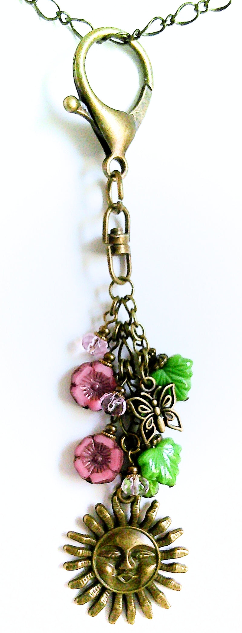 Pink Floral Beaded Purse Charm - Juicybeads Jewelry