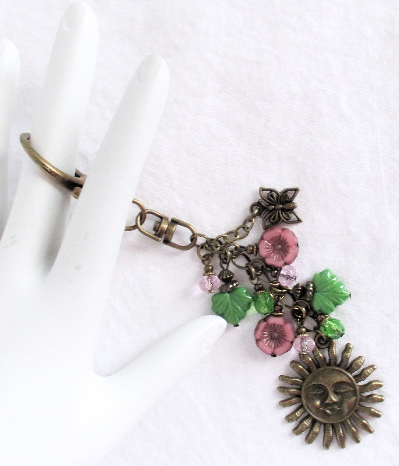 Pink Floral Beaded Purse Charm - Juicybeads Jewelry