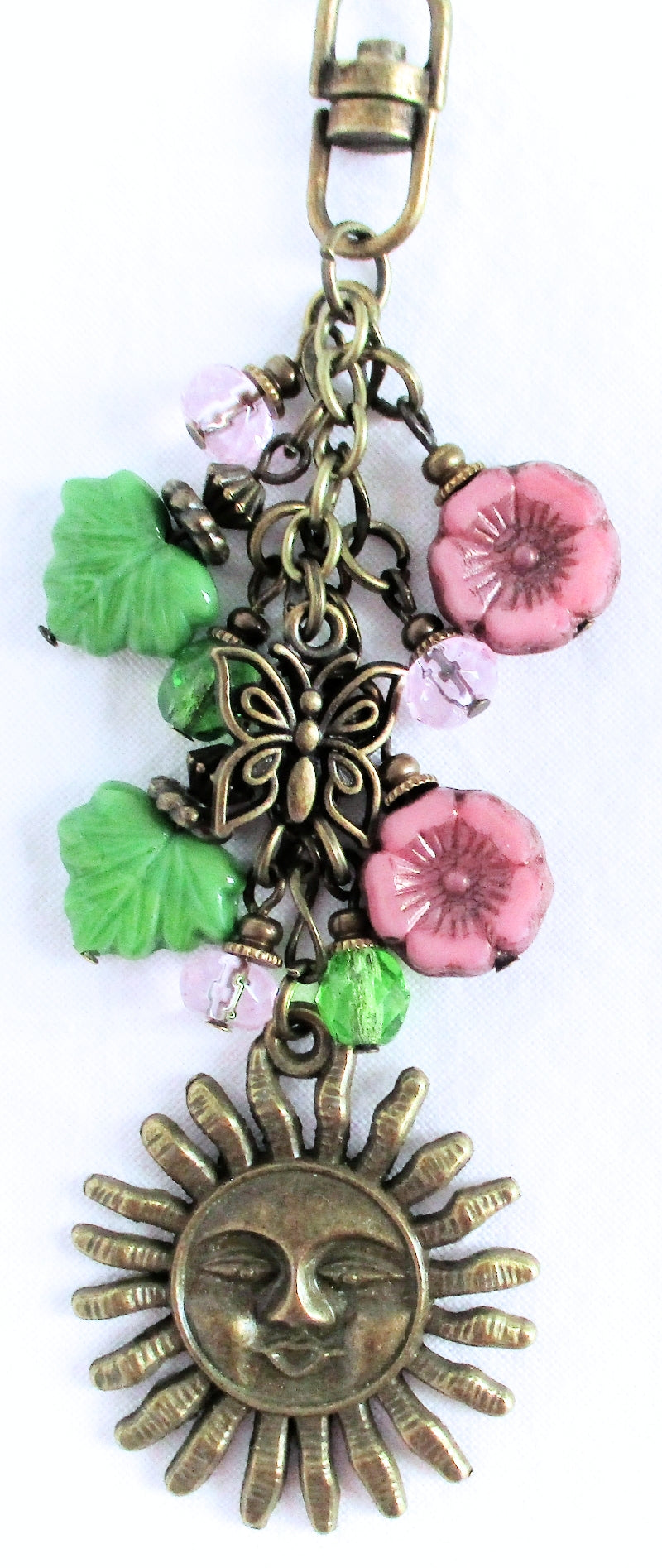 Pink Floral Beaded Purse Charm - Juicybeads Jewelry