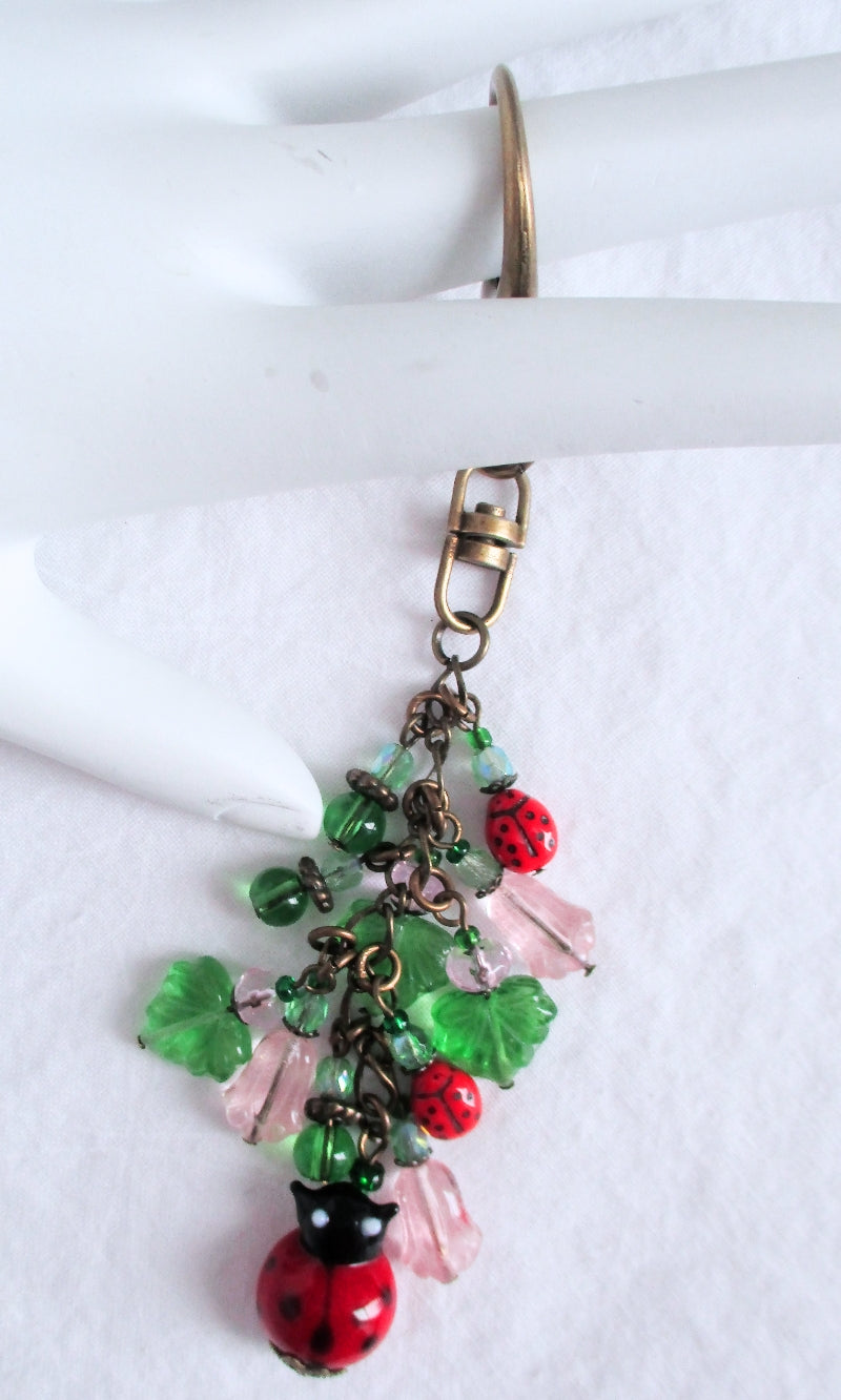 Pink Flower Beaded Purse Charm - Juicybeads Jewelry
