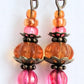 Pink & Brown Drop Earrings - Juicybeads Jewelry